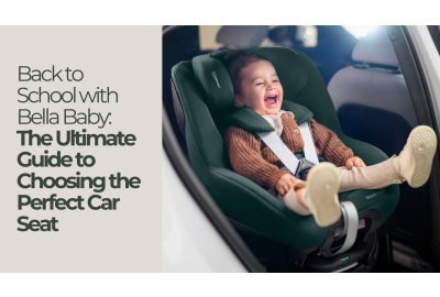 A mother securing her child into a Maxi-Cosi car seat in the back of a car, ready for the school commute. The car seat features plush padding and an ergonomic design, ensuring comfort and safety.