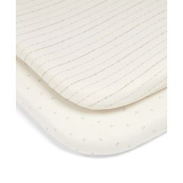 Mamas Papas Lua Bedside Crib Sheets 2 Pack Oatmeal Bella