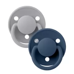 BIBS De Lux Silicone One Size Pacifiers - Cloud/Steel Blue - 2 Pack