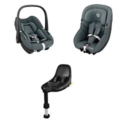 Maxi-Cosi Family S Car Seats & Base Bundle - Tonal Graphite