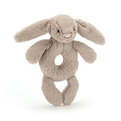 Jellycat Bashful Bunny Ring Rattle - Grey 