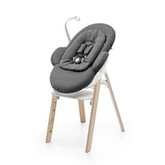 Ex Display Steps Chair with Newborn Set- White / Natural with Grey 