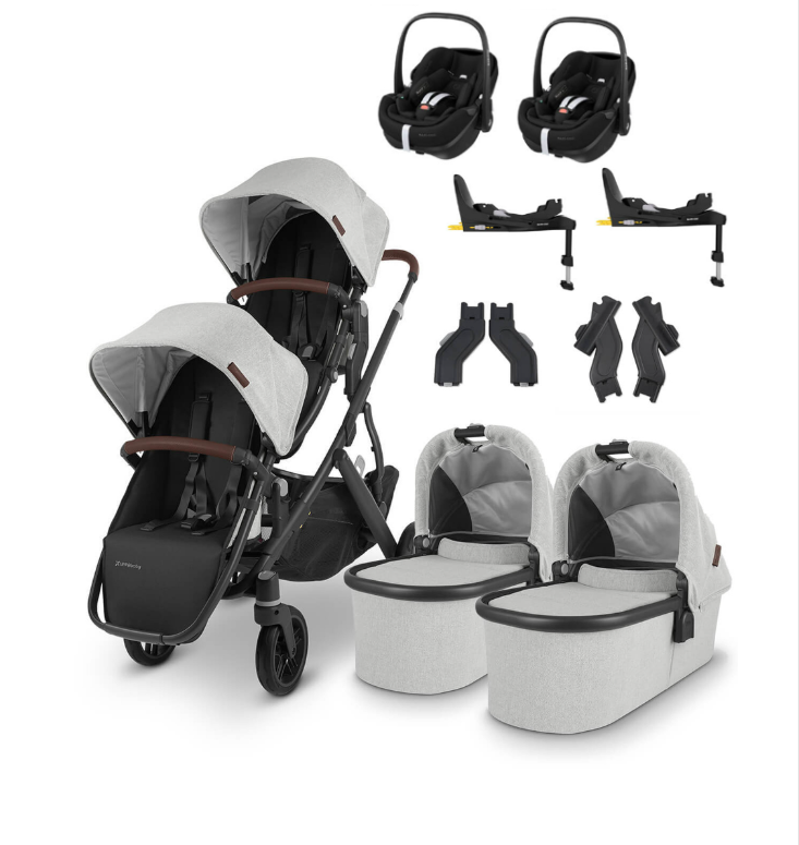 Double buggy compatible with 2024 maxi cosi car seat